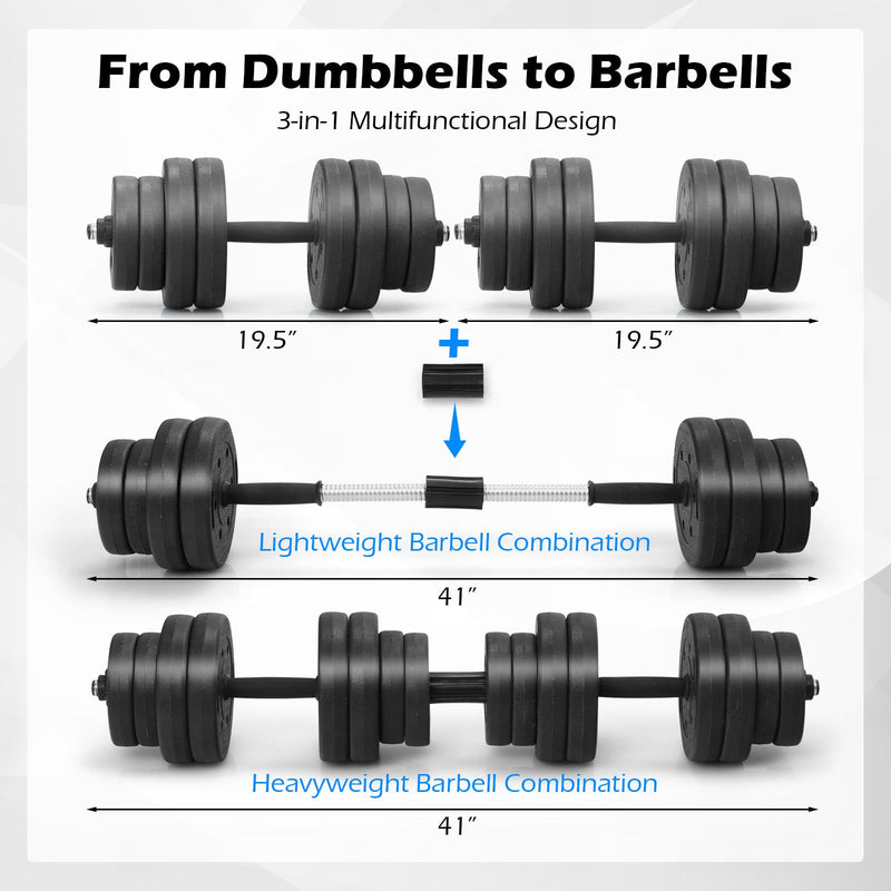 Load image into Gallery viewer, 66 Lbs Fitness Dumbbell Weight Set with Adjustable Weight Plates and Handle