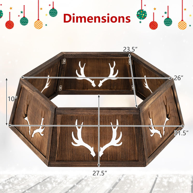 Load image into Gallery viewer, Goplus 31.5" Wood Christmas Tree Collar | Fits up to 6 ft-9 ft Christmas Tree