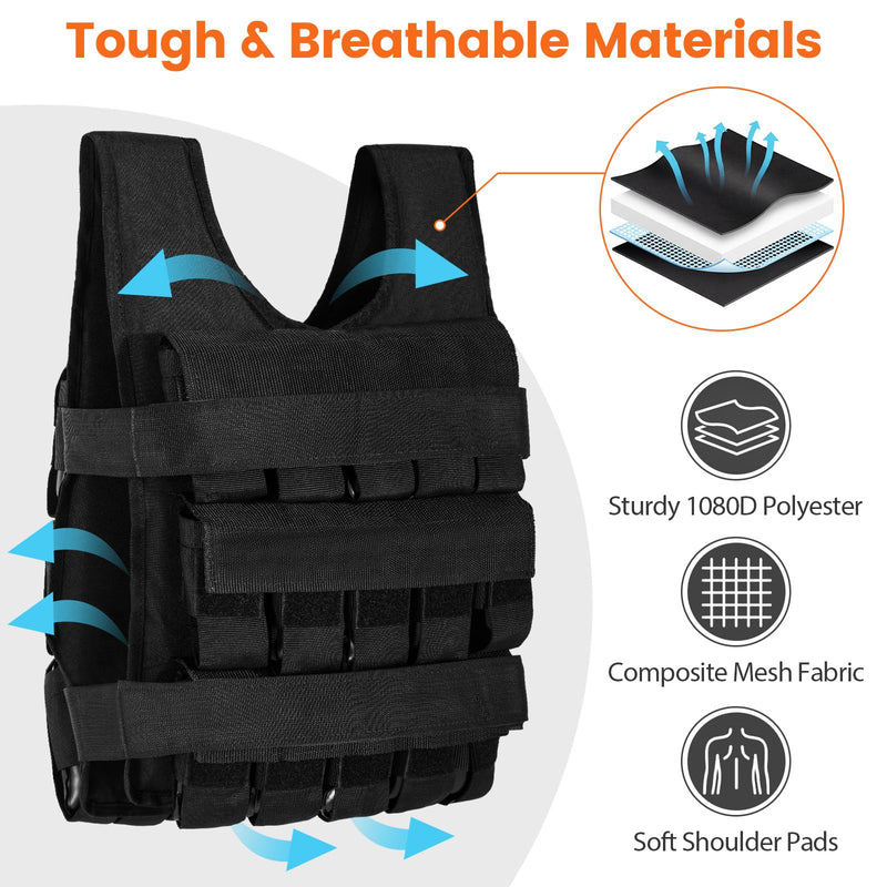 Load image into Gallery viewer, Goplus 66lbs Adjustable Weighted Vest with 30 Removable Metal-Sand Weigh
