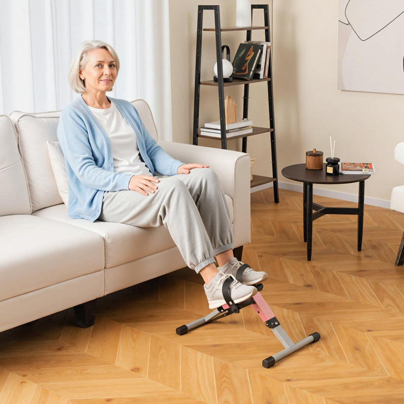 Load image into Gallery viewer, Goplus Folding Pedal Exerciser, Under Desk Mini Exercise Bike for Arm & Leg Workout