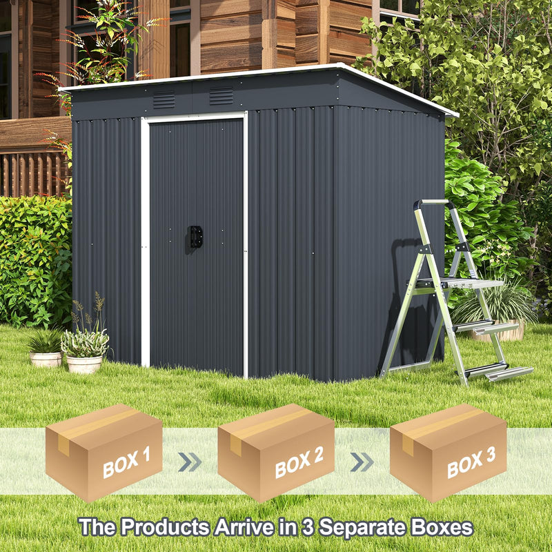 Load image into Gallery viewer, Goplus Outdoor Storage Shed with Floor Base