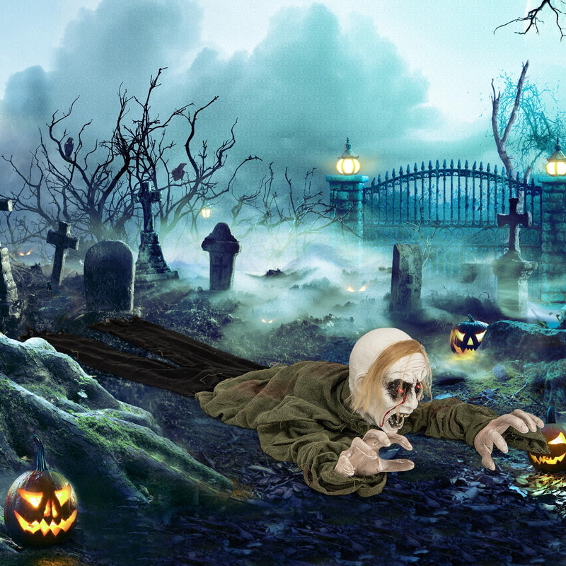 Load image into Gallery viewer, Goplus Halloween Skeleton Groundbreaker Decoration, Sound-Actived Halloween Party Decoration