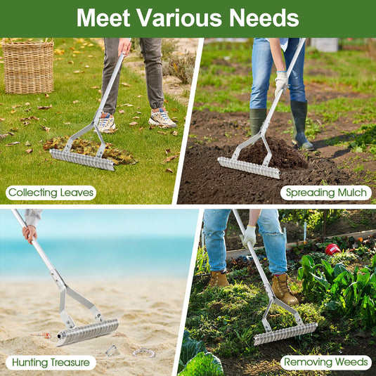 Goplus 20-Inch Thatch Rake for Cleaning Dead Grass loosening Soil