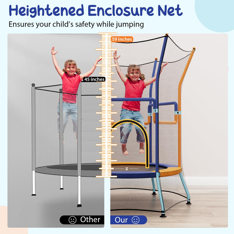 Load image into Gallery viewer, Goplus Kids Trampoline for Toddlers, ASTM Approved Mini Trampoline w/Heightened Safety Enclosure Net