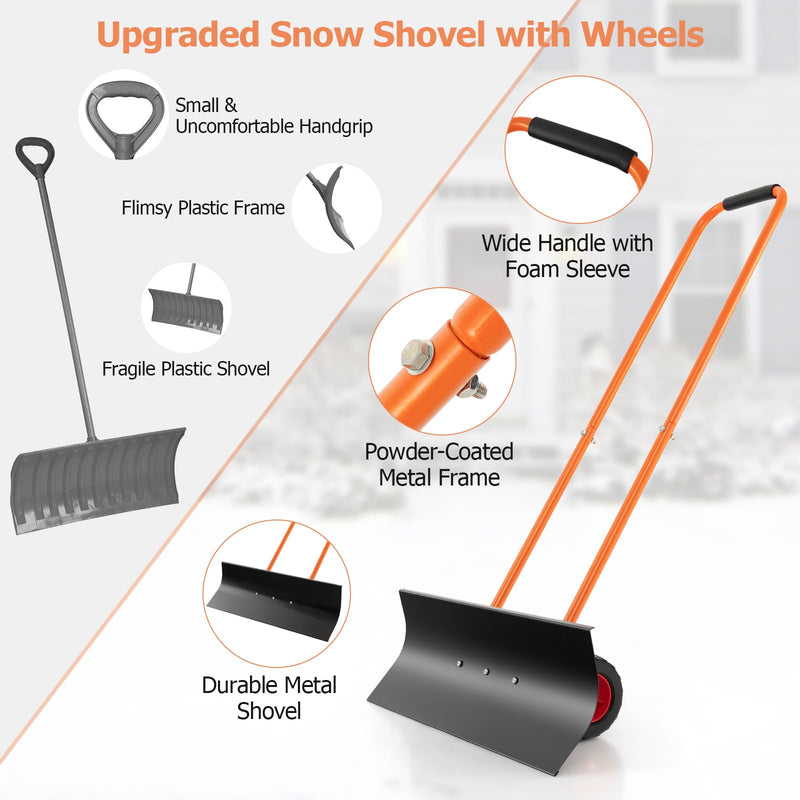 Load image into Gallery viewer, Goplus 30" Snow Shovel with Wheels