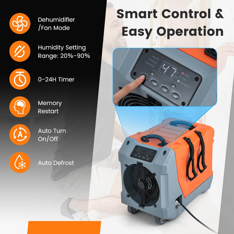 Load image into Gallery viewer, 180 PPD Crawl Space Dehumidifier with Pump, Drain Hose, Auto Defrost, 6,000 Sq. Ft Commercial Dehumidifier for Basement