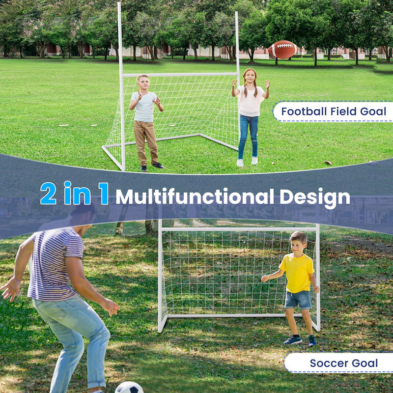 Load image into Gallery viewer, Goplus 2 in 1 Soccer Goal, Football Field Goal w/ 4 Ground Stakes, 5.5 ft x 3.5 ft x 7 ft