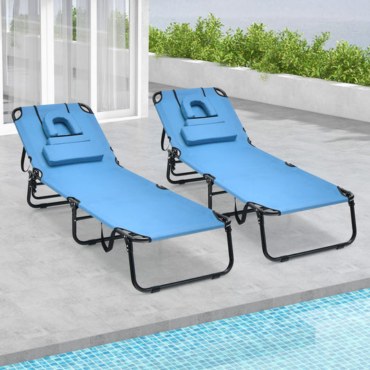 Goplus Beach Chaise Lounge Chair