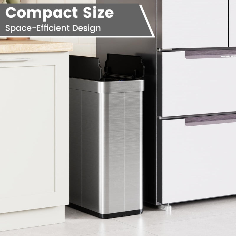 Load image into Gallery viewer, Goplus 16 Gallon Kitchen Trash Can | Slim Automatic Touchless Trash Bin for Kitchen Bedroom