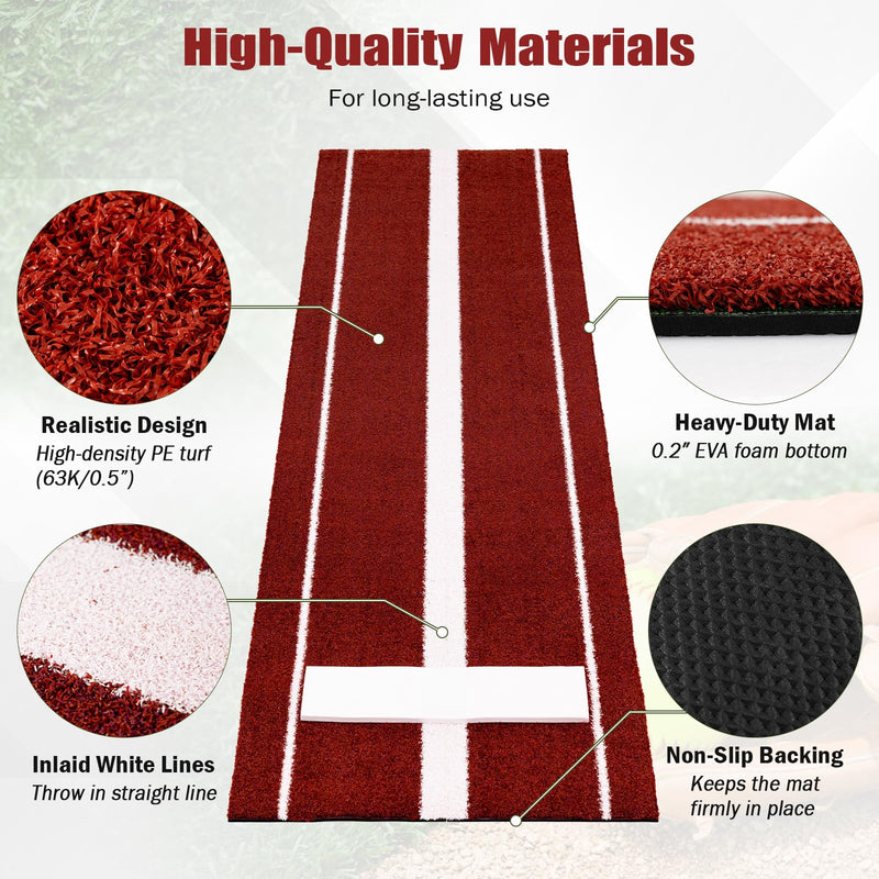 Load image into Gallery viewer, Goplus 10 x 3 FT Softball Pitching Mat for Indoor Outdoor Practice