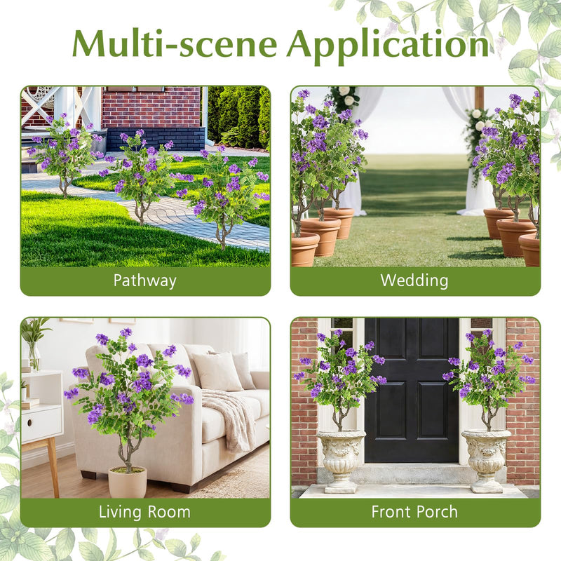 Load image into Gallery viewer, Goplus 39” 2 Pack Artificial Locust Flower Trees with Ground Spikes | Sophora Japonica Blossoms