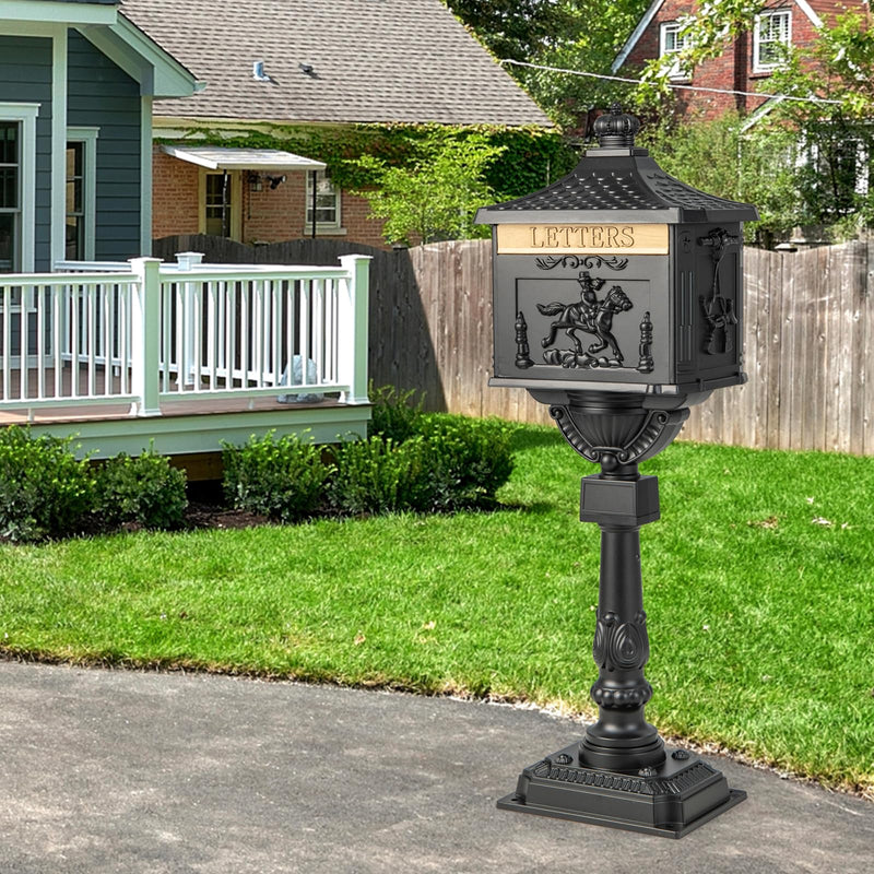 Load image into Gallery viewer, Goplus Cast Aluminum Mailbox with Post