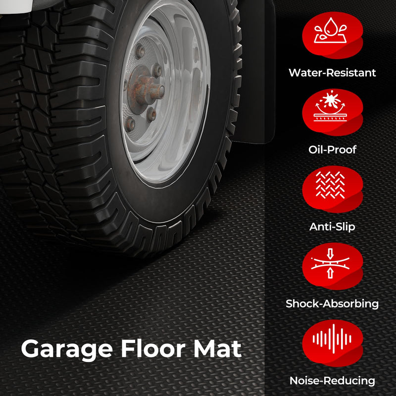 Load image into Gallery viewer, Goplus 4 PCS 7.7 x 3.8 FT Garage Floor Mats with 3D Diamond Textures