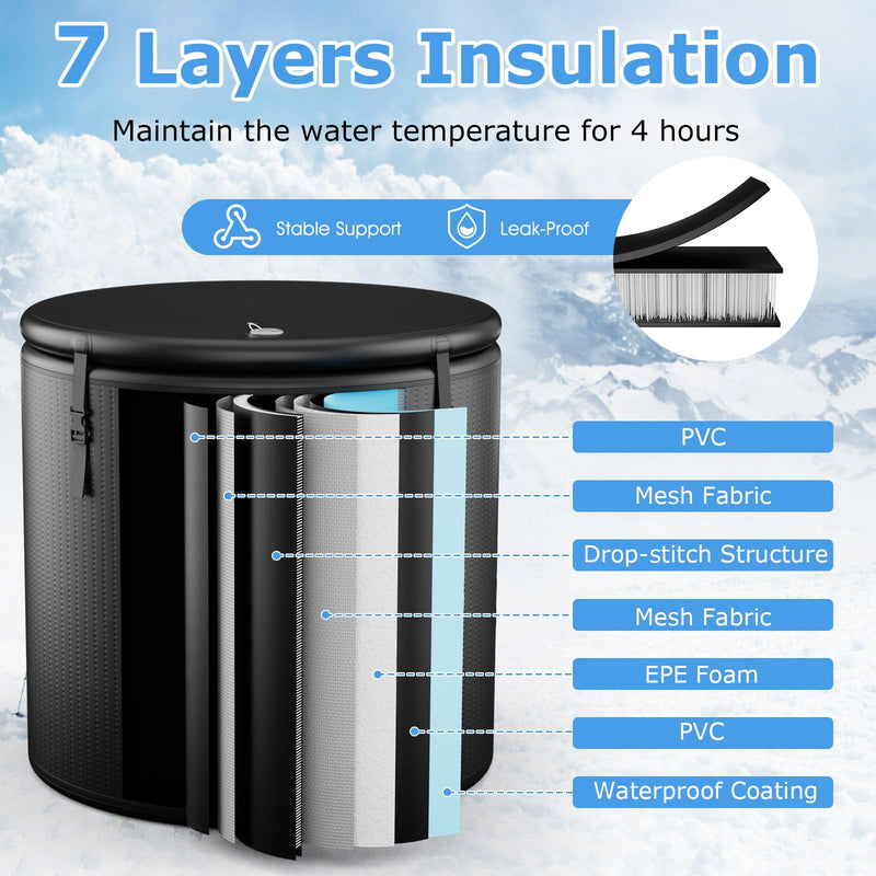 Load image into Gallery viewer, Goplus 79 Gal Ice Bath Tub for Athletes, Inflatable Cold Plunge Tub w/Multiple Layered, Lid, Pump