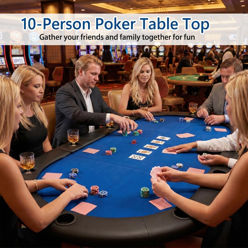 Load image into Gallery viewer, Goplus 84"x42" Foldable Poker Table Top for 10 Players w/Cup Holders