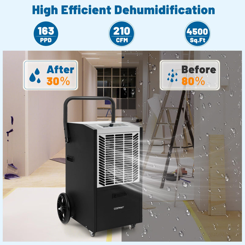Load image into Gallery viewer, 163 Pints Commercial Dehumidifier, 4500 Sq.Ft Dehumidifier with Pump & Drain Hose