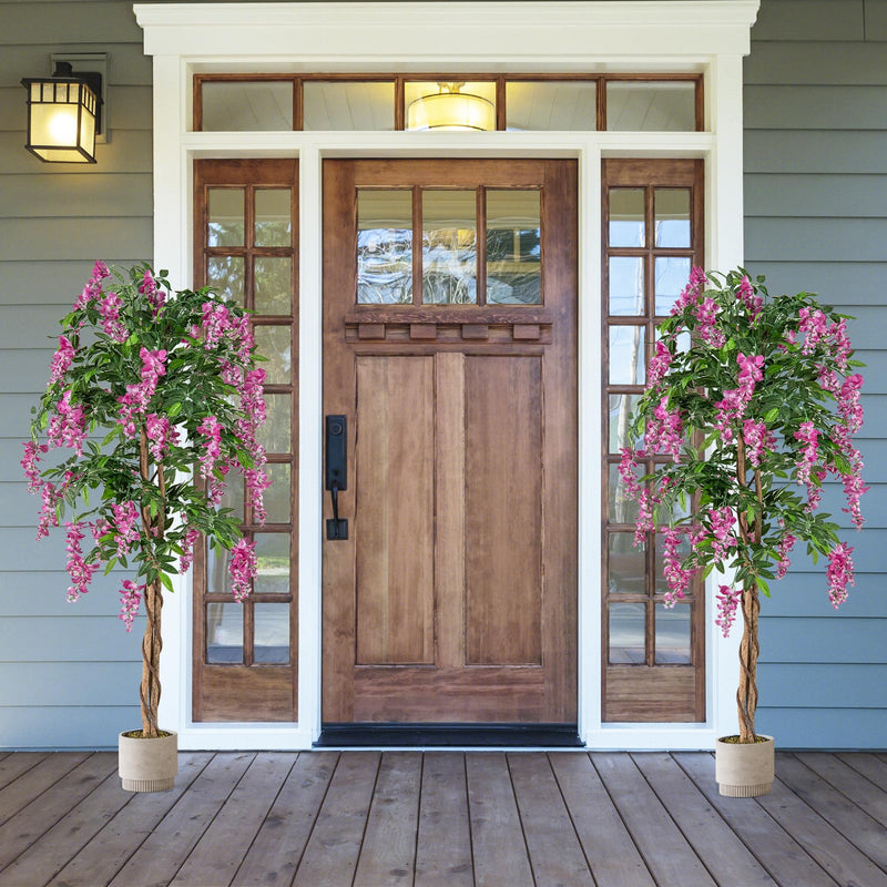 Load image into Gallery viewer, Goplus 5.5FT Faux Wisteria Tree in Nursery Pot with Blooming Flowers