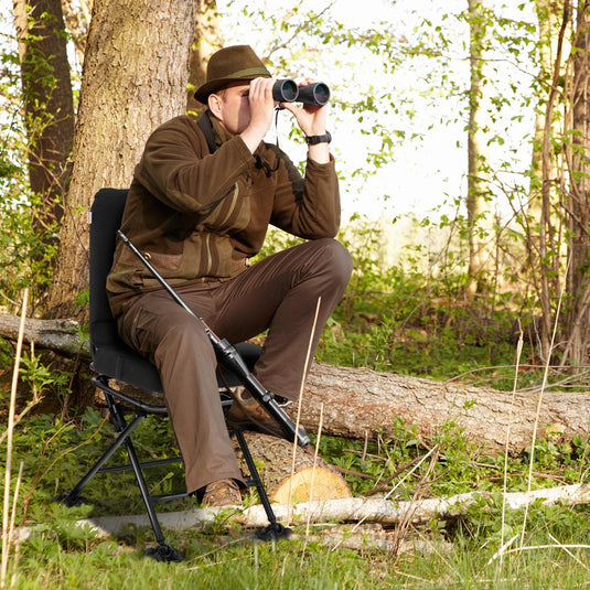 Goplus Hunting Chair, 360 Degree Swivel Hunting Seat with All-Terrain Duck Feet