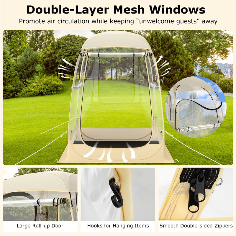 Load image into Gallery viewer, Goplus Sports Tent, Pop Up Weather Tent Pod with Carrying Bag, Floor Mat, Wind Rope, 1-2 Person 4.2 x 4.2 ft