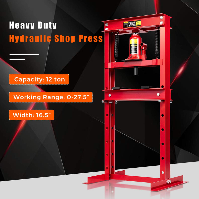 Load image into Gallery viewer, Goplus 12 Ton Hydraulic Shop Floor Press Floor Stand Jack for Gears and Bearings