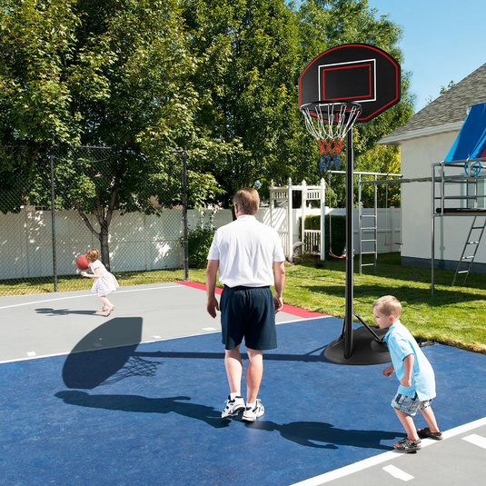 Goplus Portable Basketball Hoop Outdoor, 5.5-7.5 FT Basketball Goal with 5 Adjustable Height