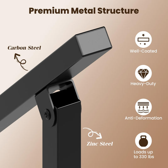 Goplus Metal Hand Rail Fits 0-2 Steps with Flexible Angle Adjustment