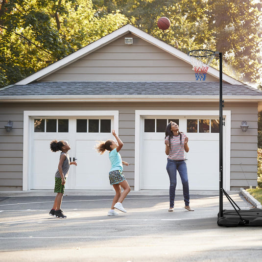 Goplus Portable Basketball Hoop Outdoor, Height Adjustable Basketball Goal System with Fillable Base & 2 Smooth Wheels