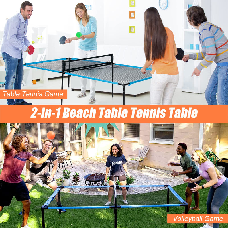 Load image into Gallery viewer, Goplus Portable 2-in-1 Ping Pong Table Game Set W/ 2 Paddles 2 Volleyballs