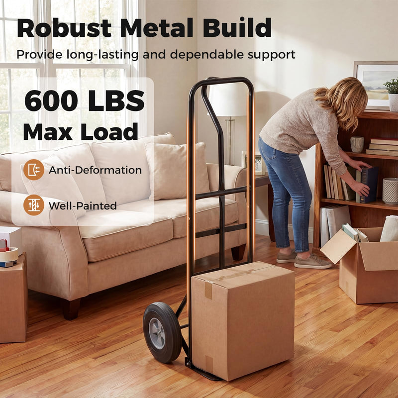 Load image into Gallery viewer, Goplus Metal Hand Truck Heavy-Duty 600 LBS Moving Dolly Cart