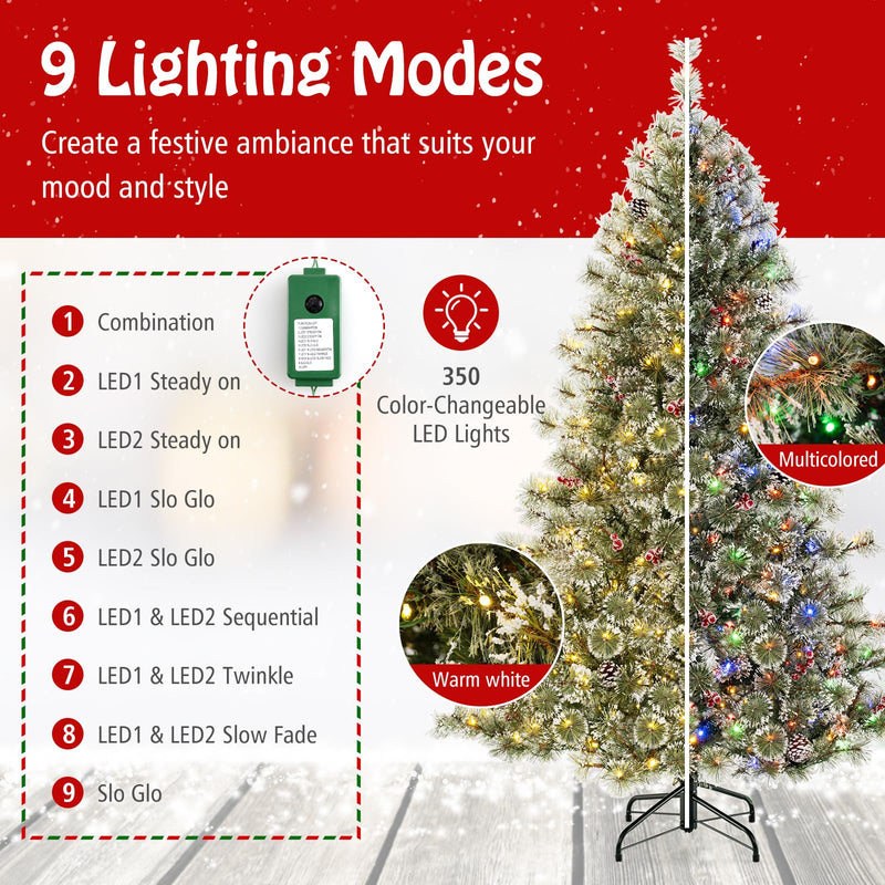 Load image into Gallery viewer, Goplus 6ft / 7.5ft / 9ft Pre-Lit Artificial Christmas Tree with 360° Quick Power Connector