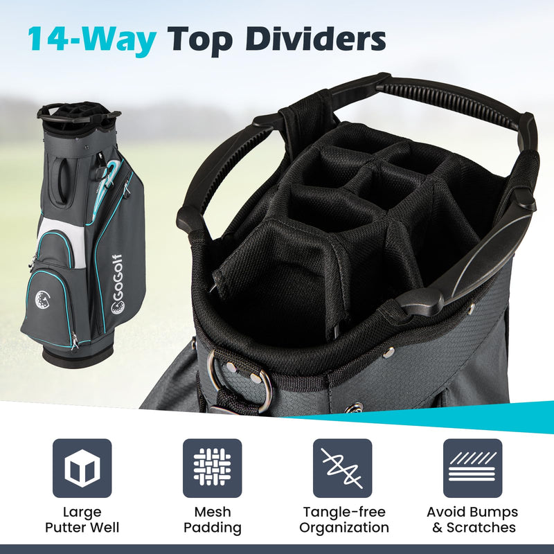 Load image into Gallery viewer, Goplus Lightweight Portable Golf Bag with 14-Way Divider Top for Men Women