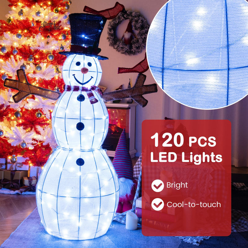 Load image into Gallery viewer, Goplus 4.8 FT Light Up Christmas Snowman with 120 LED Lights