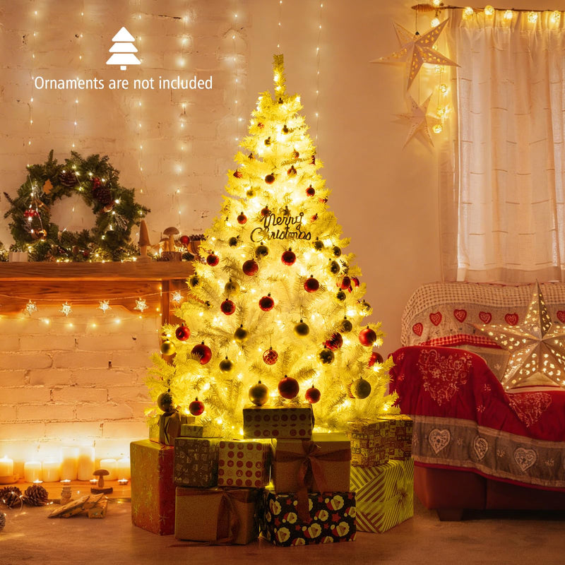 Load image into Gallery viewer, Goplus White Pre-Lit Artificial Christmas Tree with Warm White & 3-Color LED Lights