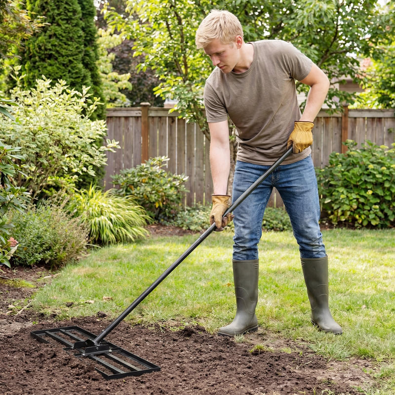 Load image into Gallery viewer, Goplus 30" x 10" Heavy Duty Level Lawn Tool w/ Ergonomic Handle for Soil
