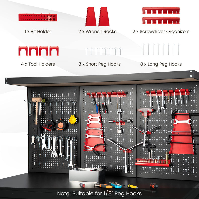 Load image into Gallery viewer, Goplus Work Bench with Pegboard