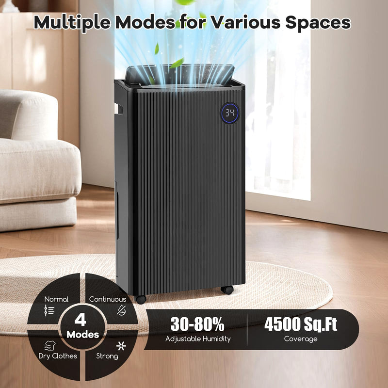 Load image into Gallery viewer, 4500 Sq. Ft Dehumidifier for Basement, 57 Pints Quiet Dehumidifier w/Drain Hose
