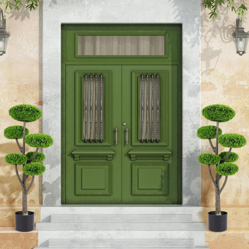 Load image into Gallery viewer, Goplus Artificial Cypress Topiary Tree, 44’’ Tall Artificial Plant, Indoor/Outdoor Topiary Trees with Cement Pot