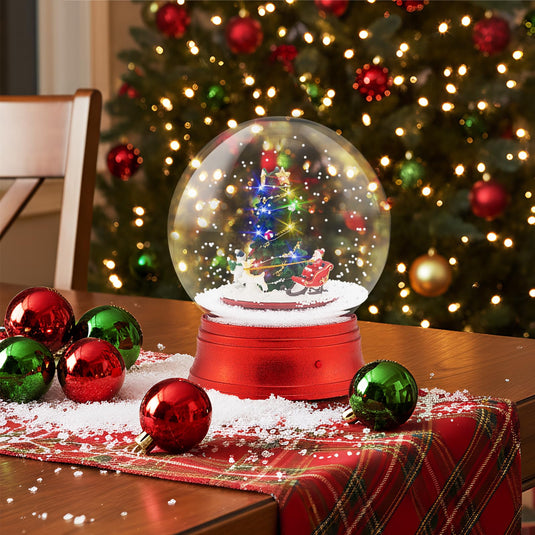 Goplus 5 Ft Christmas Snow Globe Lantern | Musical Snowy Globe Street Lamp