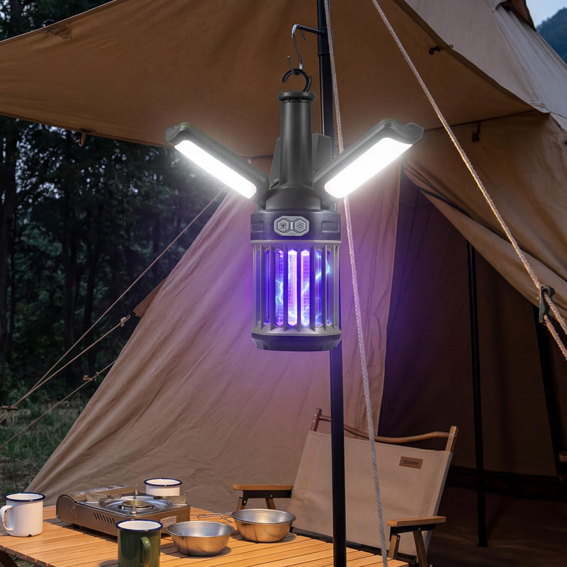 Load image into Gallery viewer, Goplus Outdoor Trap with Foldable Camping Lantern USB-C Rechargeable Electric Night Light