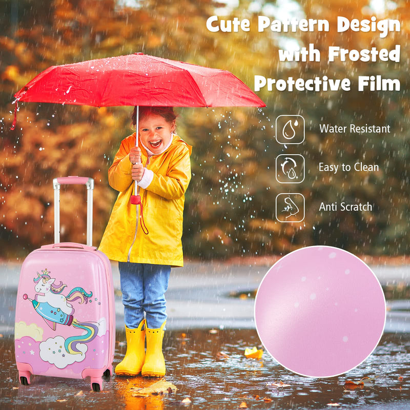 Load image into Gallery viewer, Goplus 12" & 18" Kids Carry On Luggage Set Pink Kids Luggage Set