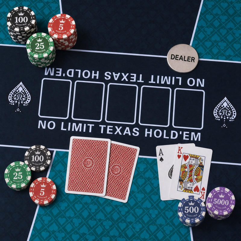 Load image into Gallery viewer, Goplus 70"x35" Poker Mat | 10 Players Texas Hold'em Poker Table Top