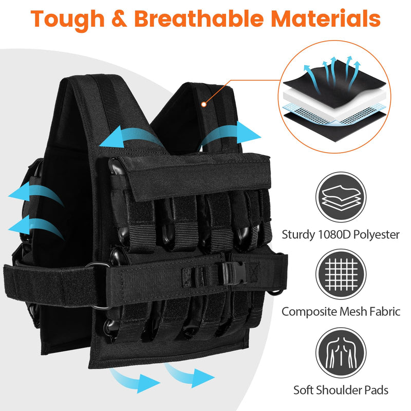 Load image into Gallery viewer, Goplus Adjustable Weighted Vest for Men Women (44LBS w/49”-58” Waist Size)