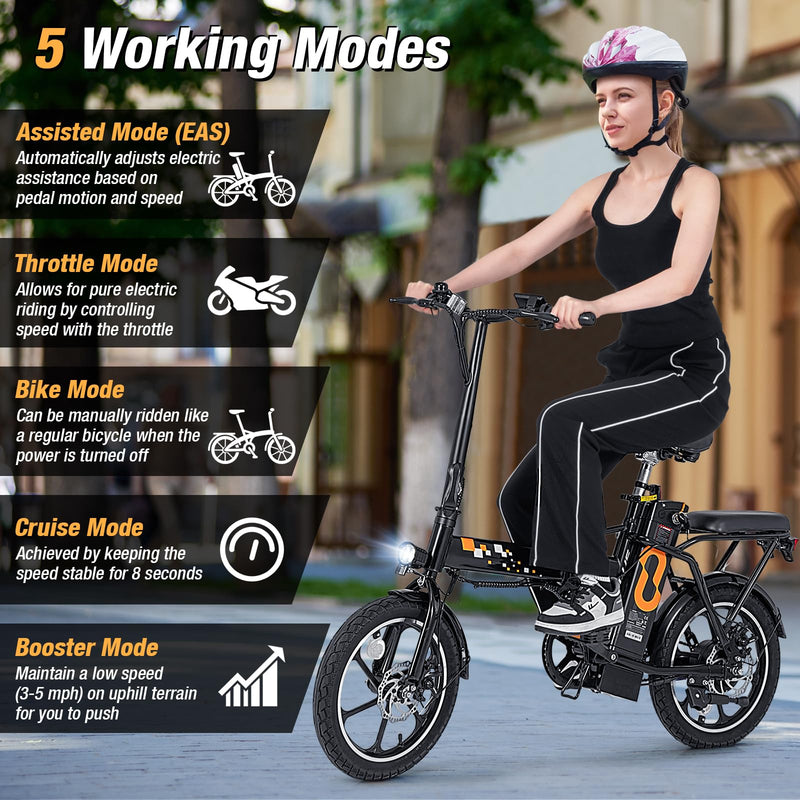 Load image into Gallery viewer, Goplus Electric Bike for Adults, 16" Folding Ebike w/Pedals, 650W Brushless Motor, 42V 10.4Ah Removable Battery