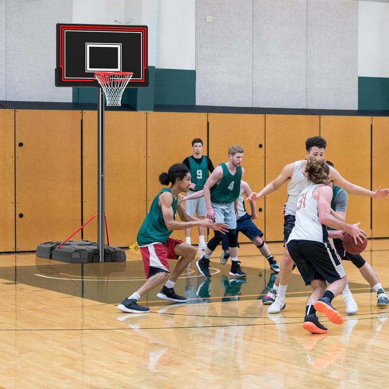 Load image into Gallery viewer, Goplus Portable Basketball Hoop Outdoor, 7.5-10 FT Height Adjustable Basketball Goal System with 44” Shatterproof Backboard