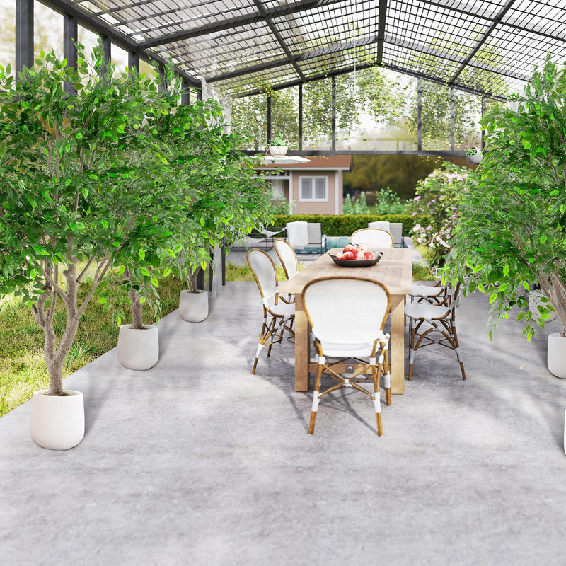 Load image into Gallery viewer, Goplus 8.2 FT Large Faux Greenery Tree with Cement-Filled Pot Realistic Trunk & Moss