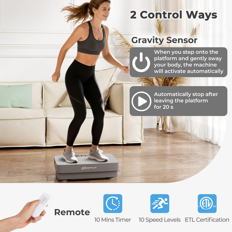Load image into Gallery viewer, Goplus Vibration Plate Exercise Machine, Vibrating Platform w/ Gravity Sensor, Remote Control