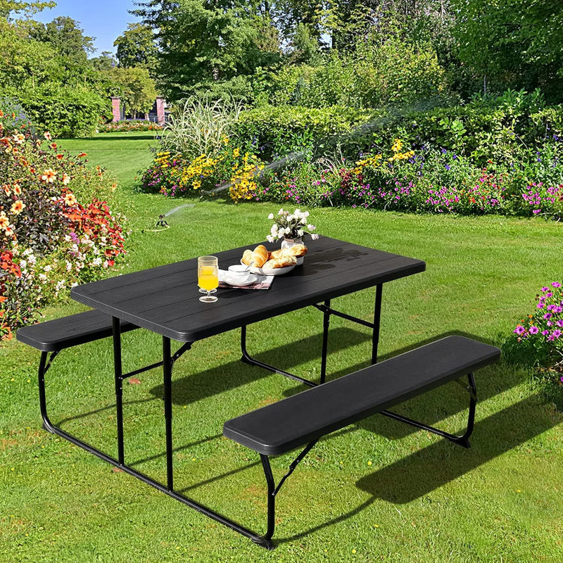 Load image into Gallery viewer, Goplus Foldable Picnic Table with Benches