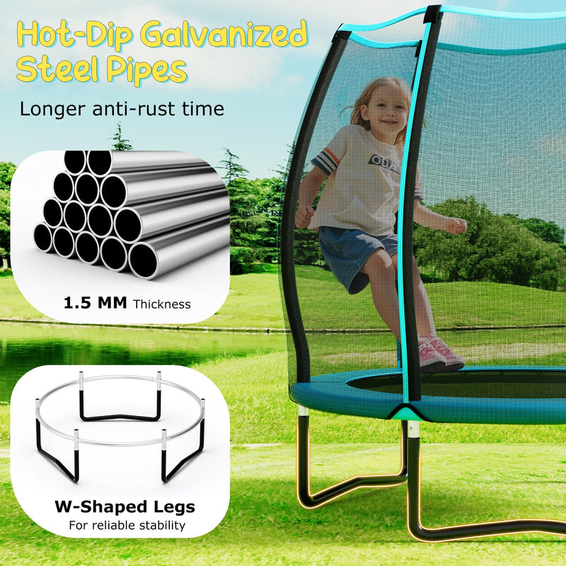 Load image into Gallery viewer, Goplus 55" Trampoline for Kids, ASTM Approved Toddler Mini Trampoline w/Safety Enclosure Net