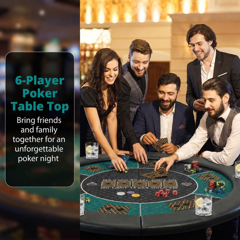 Load image into Gallery viewer, Goplus 48 Inch Foldable Poker Table Top for 6 Players With Carrying Bag