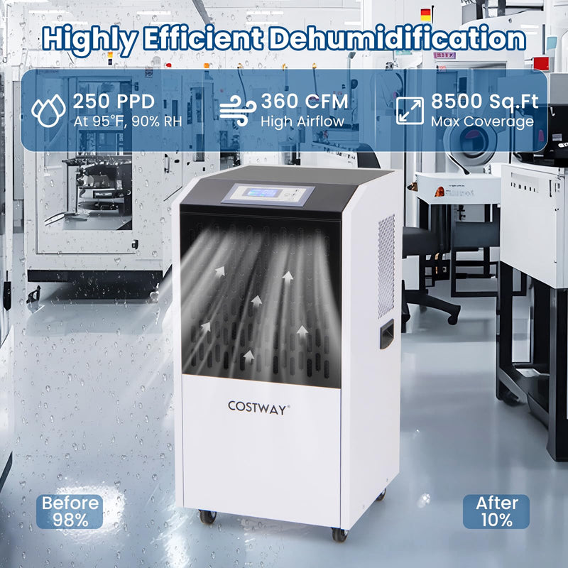 Load image into Gallery viewer, 250 Pints Commercial Dehumidifier with Drain Hose, Industrial Heavy Duty Dehumidifier